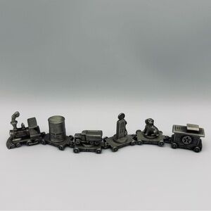 Vintage Pewter Mini Train Historical Texaco Havoline Set of 6
